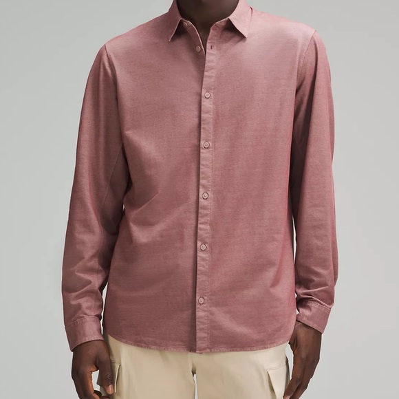 Lululemon men’s commission long sleeve shirt enzyme dye twilight rose L - Picture 2 of 6